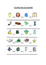 English worksheet: Clothes and Accessories