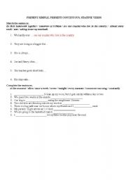 English worksheet: Present Simple and Present Continuous