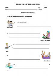 English worksheet: What are you doing?