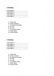 English worksheet: Listening