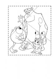 English Worksheet: puzzle monster inc