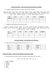 English worksheet: word building