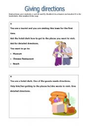 English Worksheet: Giving directions 