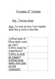 English worksheet: Big Tom Hanks