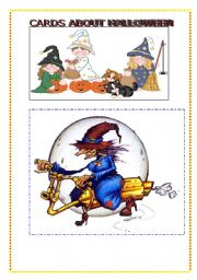English Worksheet: CARDS ABOUT HALLOWEEN
