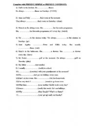 English worksheet: Present Simple or Present Perfect