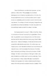 English Worksheet: Hemmingway