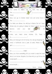 English Worksheet: Treasure Hunt Activity