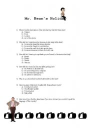 English Worksheet: Mr Beans Holiday worksheet
