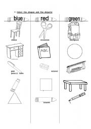 English worksheet: school objects