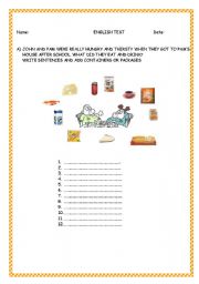 English worksheet: FOOD/ COUNTABLES AND UNCOUNTABLES