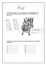 English worksheet: food / countable and uncountable nouns 