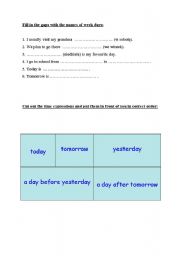English Worksheet: days of the week and time expressions