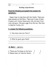 English worksheet: My day on our farm