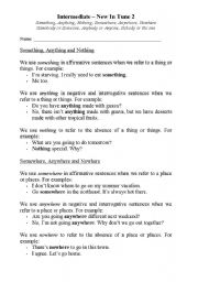 English Worksheet: Some, any and no