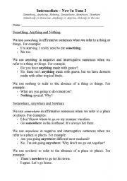 English worksheet: Some, any and no