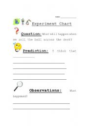 English worksheet: Experiment chart