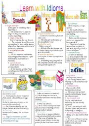 English Worksheet: Learn with Idioms ( Part 5)