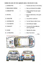 English Worksheet: Car Parts