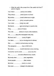 English worksheet: Present Simple