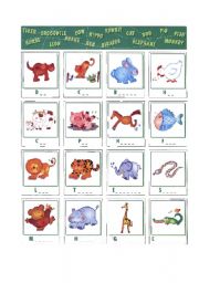 English Worksheet: animal names 