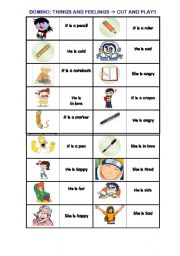 English Worksheet: DOMINO: THINGS AND FEELINGS