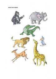 English worksheet: animals