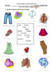 English Worksheet: Clothes