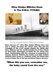 English Worksheet: Millvina Dean & The R.M.S. Titanic
