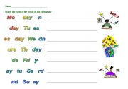 English Worksheet: days of week