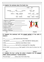 English Worksheet: Present perfect