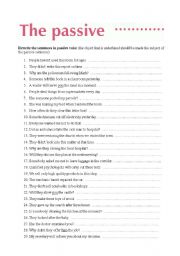 English Worksheet: Passive voice transformations