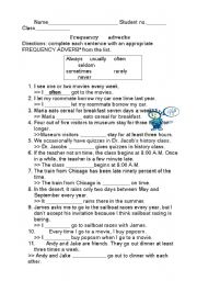 English Worksheet: Frequency Adverbs