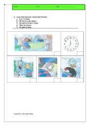 English worksheet: re-order the story