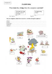 English Worksheet: What were they doing ? WS B
