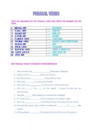 English worksheet: PHRASAL VERBS