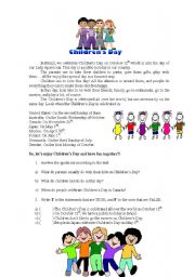 English Worksheet: Childrens Day