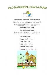 English worksheet: song for kids