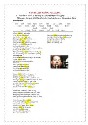 English Worksheet: november rain keys part 1