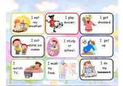 English Worksheet: Daily Routine - Miming cards set 2