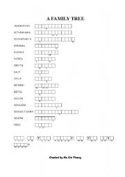 English Worksheet: A FAMILY TREE