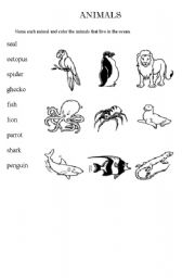 English worksheet: animals