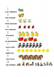 English worksheet: Numbers 1 to 10