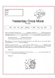 English worksheet: Yesterday once more