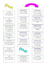 English Worksheet: Board Game - Practice Tenses