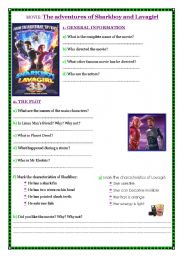 Movie Worksheet - The adventures of Sharkboy and Lavagirl