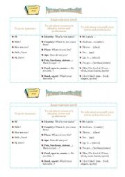 English Worksheet: Personal Identification Chart