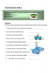 English worksheet: possessive nouns