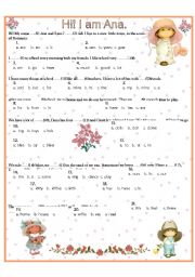 English Worksheet: HI! I AM ANA.