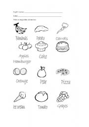 English worksheet: food colour